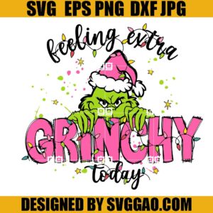 Feeling Extra Grinchy Today SVG, Retro Christmas Grinch SVG, Christmas Vibes SVG