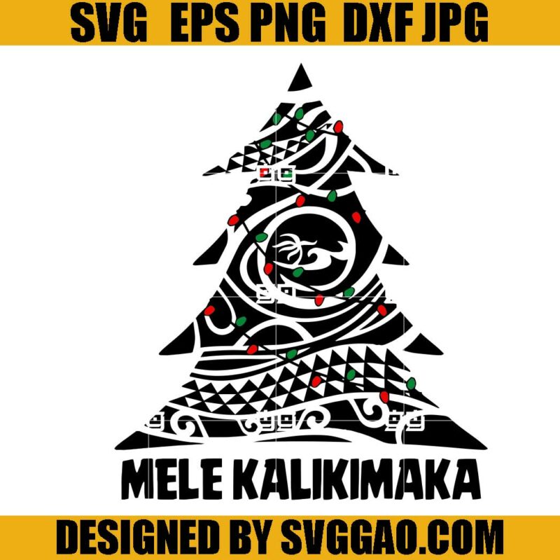Mele Kalikimaka SVG, Xmas Tree SVG, Hawaii Christmas SVG