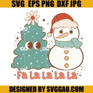 Falalala Christmas SVG, Christmas Tree Snowman SVG