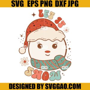 Let It Snow SVG, Retro Christmas SVG, Snowman Santa Claus SVG
