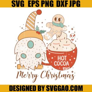 Retro Hot Cocoa SVG, Groovy Merry Christmas SVG, Winter SVG