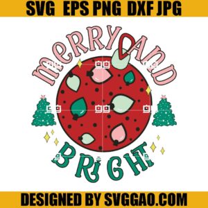 Merry And Bright SVG, Retro Merry Christmas SVG, Christmas Ball SVG