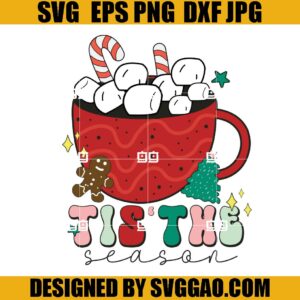 Tis The Season Christmas SVG, Christmas Crew SVG, Christmas Groovy SVG