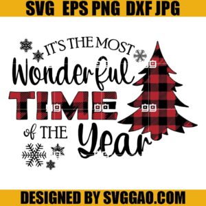 It's The Most Wonderful Time Of The Year SVG, Christmas Tree SVG, Xmas SVG