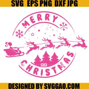 Barbie Merry Christmas SVG, Sleigh Pink Christmas SVG, Barbie Sleigh SVG