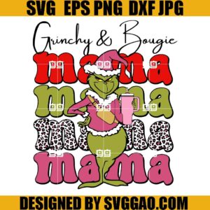 Grinch Bougie SVG, Grinch Mama Christmas SVG, Grinch Pink SVG