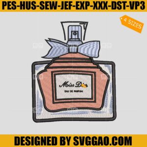 Miss Dior Embroidery File, Dior Machine Embroidery