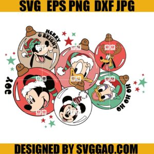 Mickey and Friends Christmas SVG, Disney Ornament SVG