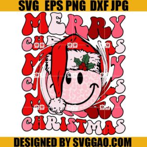 Smiley Face Merry Christmas SVG, Smile Face Christmas SVG