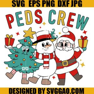 Peds Cew Nurse SVG, Peds Christmas SVG, Christmas Pediatric Crew Nursing SVG