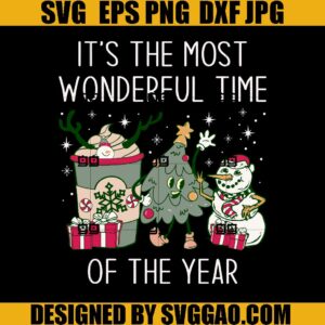 It's The Most Wonderful Time Of The Year SVG, Snowman Christmas Tree SVG