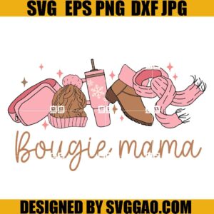 Bougie Mama SVG, Christmas Mama SVG, Bougie Stanley Tumbler Belt Bag Inspired SVG