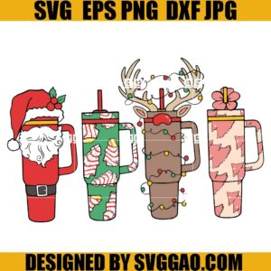 Retro Obsessive Cup Disorder Christmas SVG, OCD Stanley Tumbler Christmas SVG, Funny Cup Xmas SVG