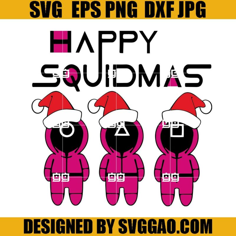 Happy Squidmas SVG, Happy Squid Game Christmas SVG, Squid Game SVG