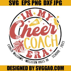 In My Cheer Coach Era SVG, Cheerleader Coach Christmas SVG, Groovy Retro Cheer Coach SVG