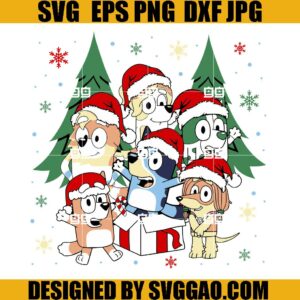 Bluey Christmas SVG, Blue Dog Christmas SVG