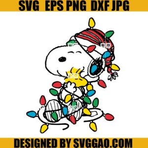 Snoopy And Woodstock Christmas Lights SVG, Peanuts Snoopy Christmas SVG