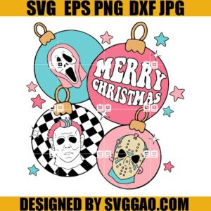 Merry Christmas Horror Characters Ornaments SVG, Christmas Horror SVG