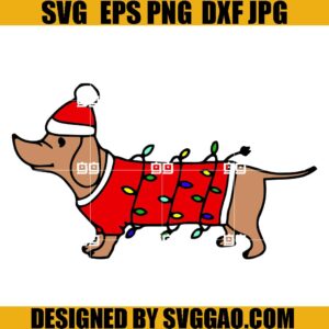 Dachshund Christmas SVG, Funny Christmas Cute Santa Dog SVG