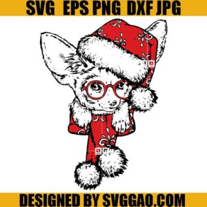Christmas Cute Dog SVG, Dog with Santa Hat SVG