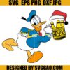 Donald Duck Drink Beer Christmas SVG, Disney Christmas SVG, Donald Duck Santa Hat SVG