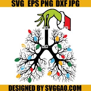 Lung Christmas Lights SVG, Grinch Christmas Vibes SVG, Christmas Nurse SVG