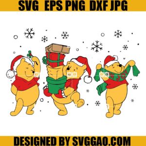 Oh Joy The Pooh SVG, Bear Winnie The Pooh Christmas SVG, Xmas Disney SVG