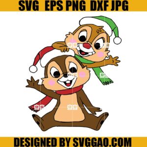 Chip And Dale Christmas SVG, Christmas Disney SVG, Chip And Dale Santa Christmas SVG
