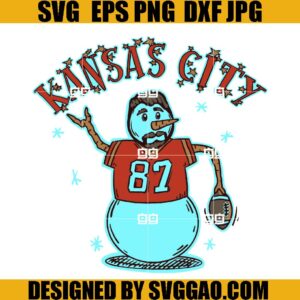 Kelce Snowman SVG, KC Chiefs SVG, Chiefs Christmas SVG