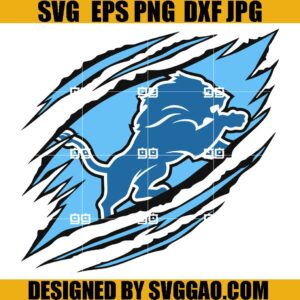 Ripped Detroit Lions Logo SVG, Detroit Lions Logo SVG, Ripped Detroit Lions SVG