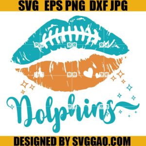 Dolphins SVG, Dolphins Football Lips SVG, Football Team Lips SVG