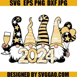 Happy New Year Gnome 2024 SVG, New Years SVG