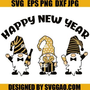 Happy New Year Gnomes SVG, Winter SVG, Cute Gnome With Champagne SVG