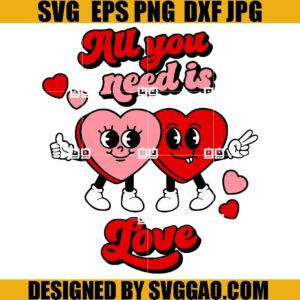 Retro Valentine SVG, Heart Candy SVG, Groovy Valentines SVG