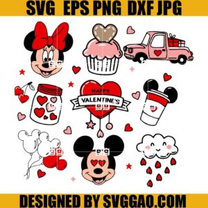 Happy Valentines Day Couple Honeymoon SVG, Mickey Valentine SVG