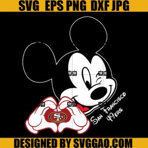 San Francisco 49ers SVG, Mickey Mouse Love San Francisco 49ers SVG