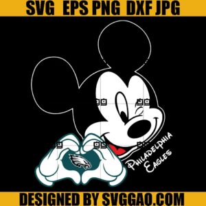 Philadelphia Eagles SVG, Mickey Mouse Love Philadelphia Eagles SVG