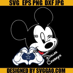 Dallas Cowboys SVG, Mickey Mouse Love Dallas Cowboys SVG