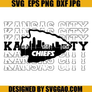 Kansas City Chiefs Logo Skyline SVG, NFL Football SVG, Kansas City Chiefs SVG