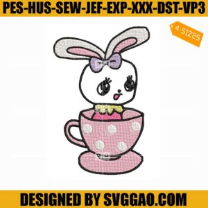 Bunnies Coffe Embroidery Machine File