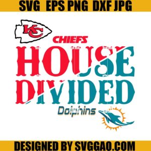 House Divided SVG, Kansas City Chiefs vs Miami Dolphins SVG