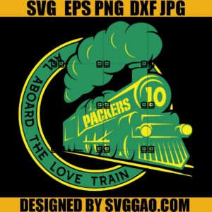 All Aboard the Love Train Green Bay Football SVG, Jordan Love Quarterback SVG