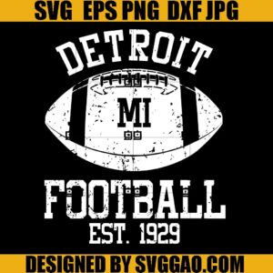 Detroit Football Team EST 1929 Vintage SVG, Detroit Sports Retro SVG