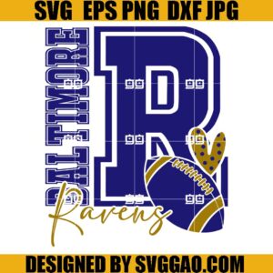 Baltimore Football SVG, Peace Love Football Team SVG