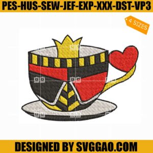 Disney Queen Of Hearts Villains Teacups Embroidery Design