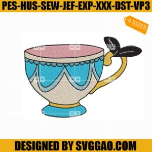 Alice Princess in Wonderland Teacups Embroidery Design