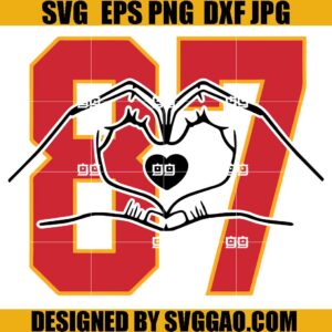 Kelce Heart Hands SVG, Kansas City Chiefs SVG, Kelce 87 SVG
