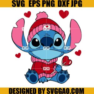 Stitch Valentine Candy Heart SVG, Love Valentine’s Day SVG