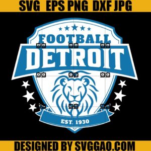 Vintage Detroit Football Est 1930 SVG, Heart Detroit Lions SVG