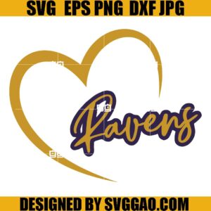 Ravens Heart SVG, Ravens Heart SVG, Baltimore SVG